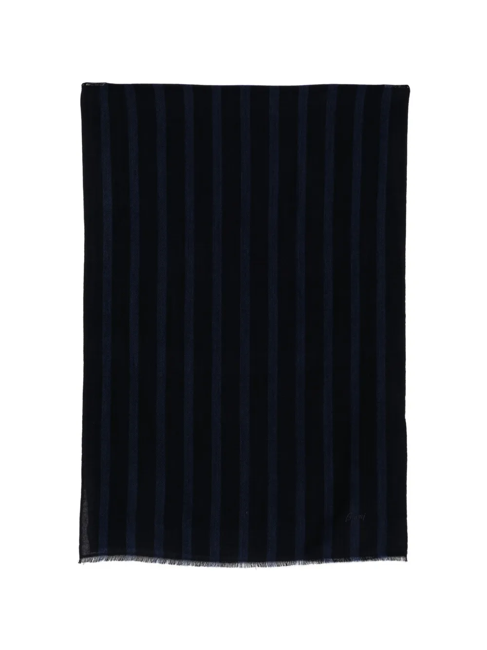 Brioni vertical-stripe frayed scarf - Blu