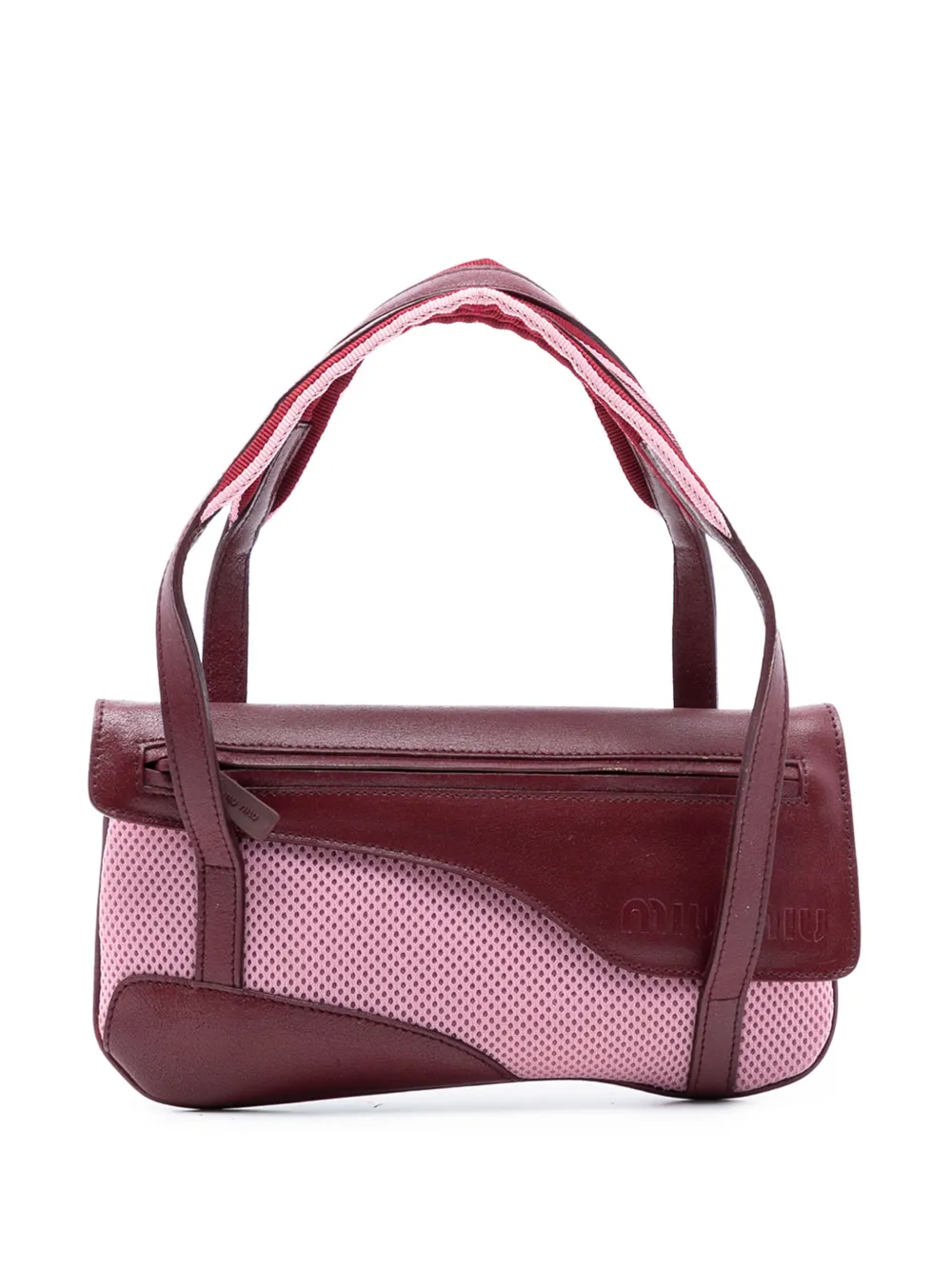 Miu Miu Pre-Owned 2021-2025 Leather Trimmed Mesh handbag - Rosso