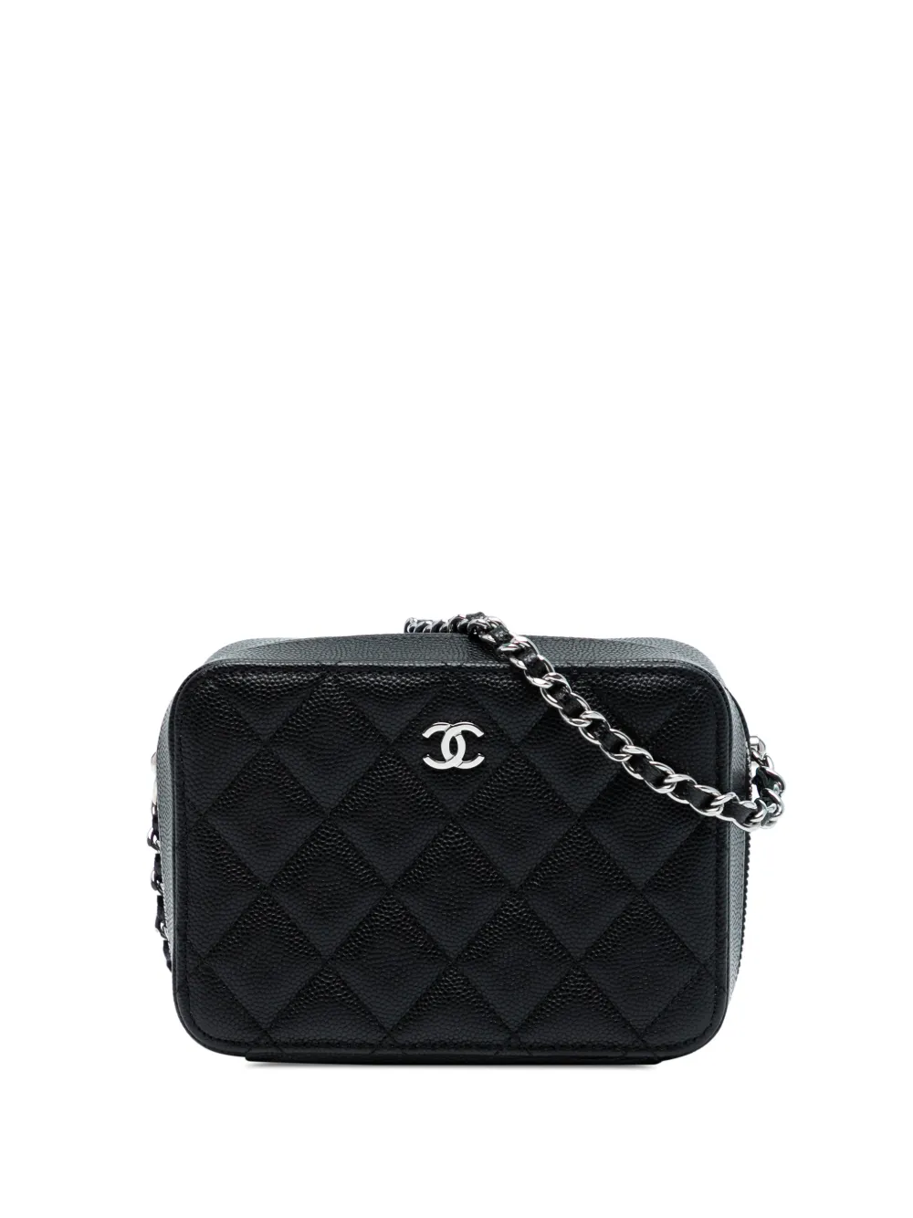 CHANEL Pre-Owned 2021 CC Quilted Caviar Camera Bag crossbody bag - Nero