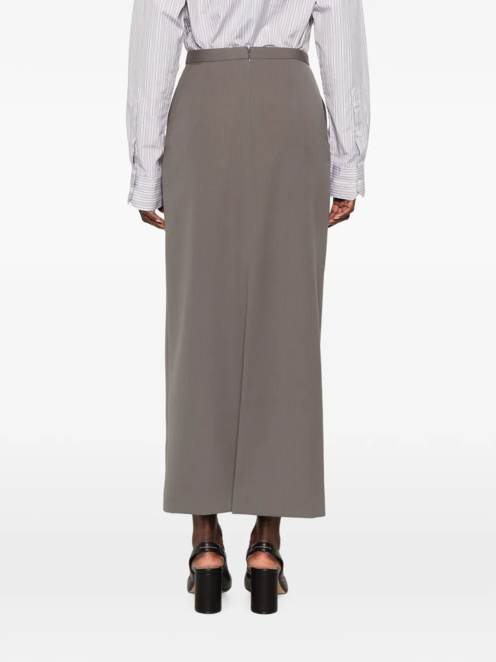 Maison MIHARA YASUHIRO Maxi-rok met logopatch Grijs