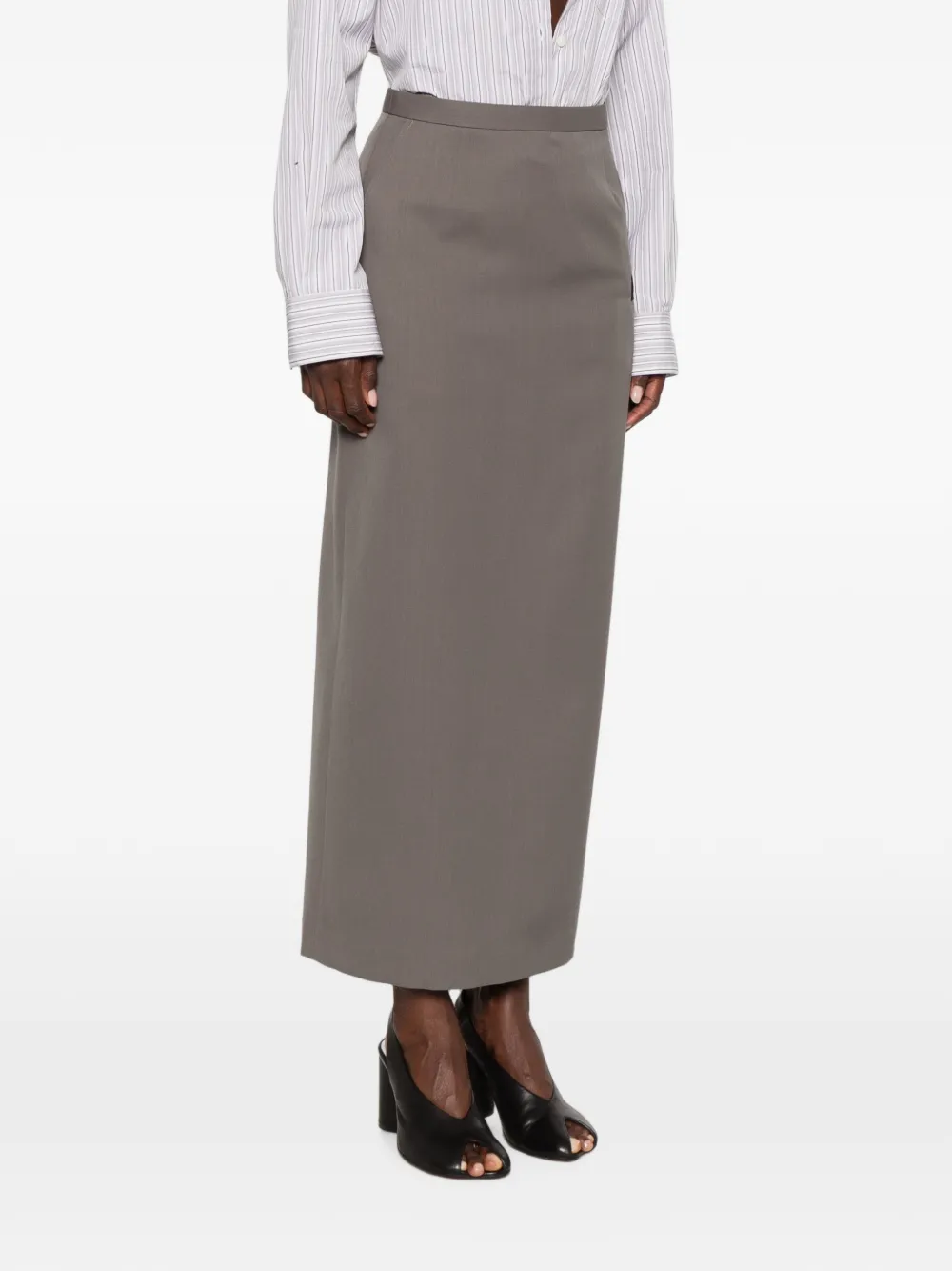 Maison MIHARA YASUHIRO Maxi-rok met logopatch Grijs