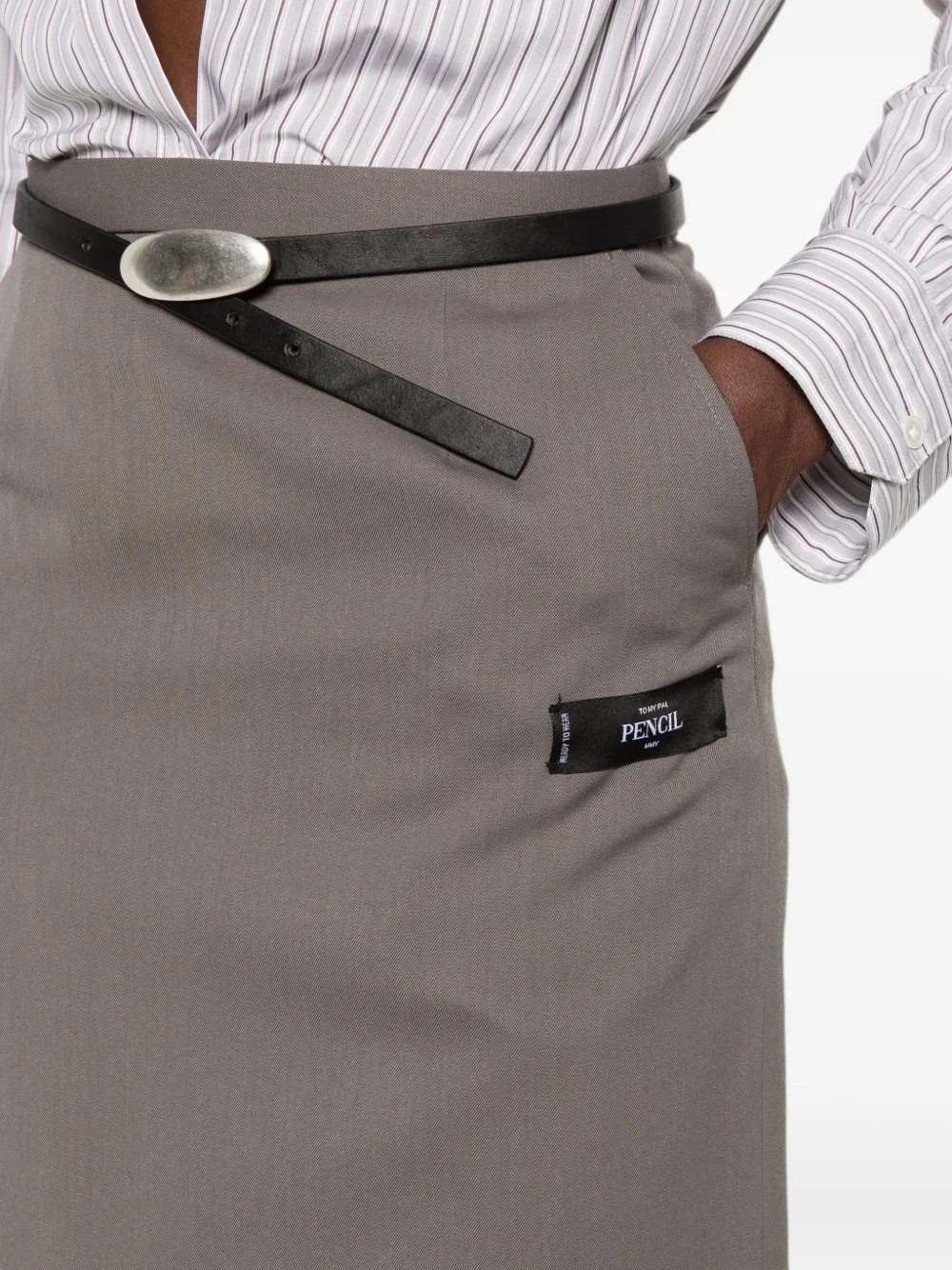 Maison MIHARA YASUHIRO Maxi-rok met logopatch Grijs