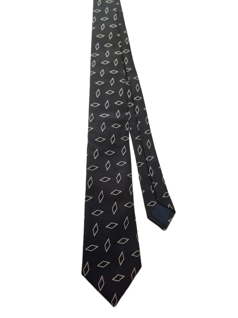 Altea diamond-print silk tie Zwart