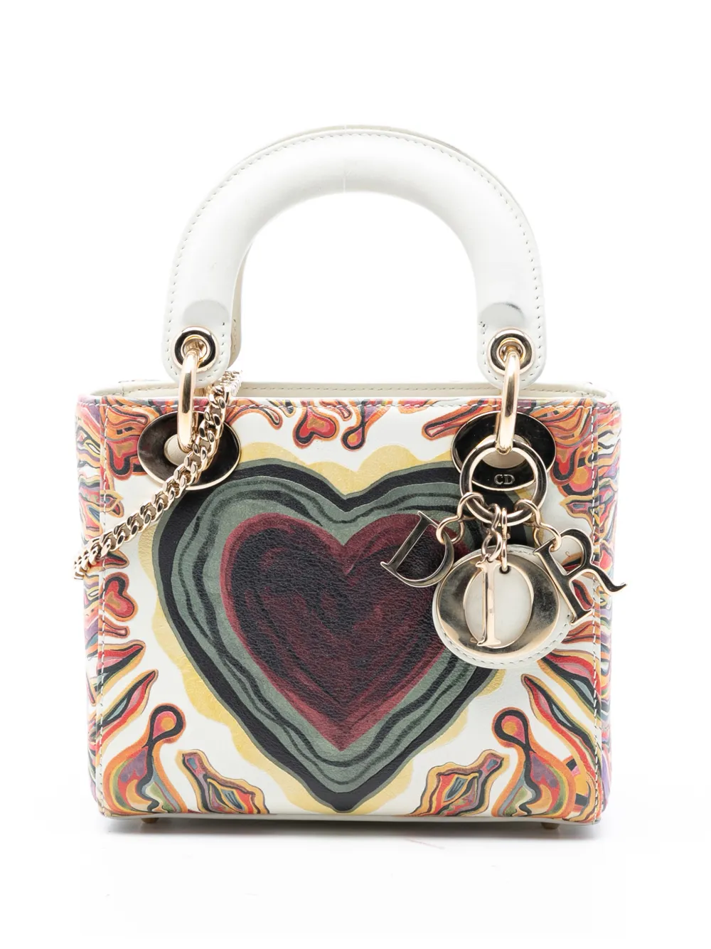 Christian Dior Pre-Owned 2018 Limited Edition Mini Calfskin Lady DiorAmour Lady Dior satchel - Bianco