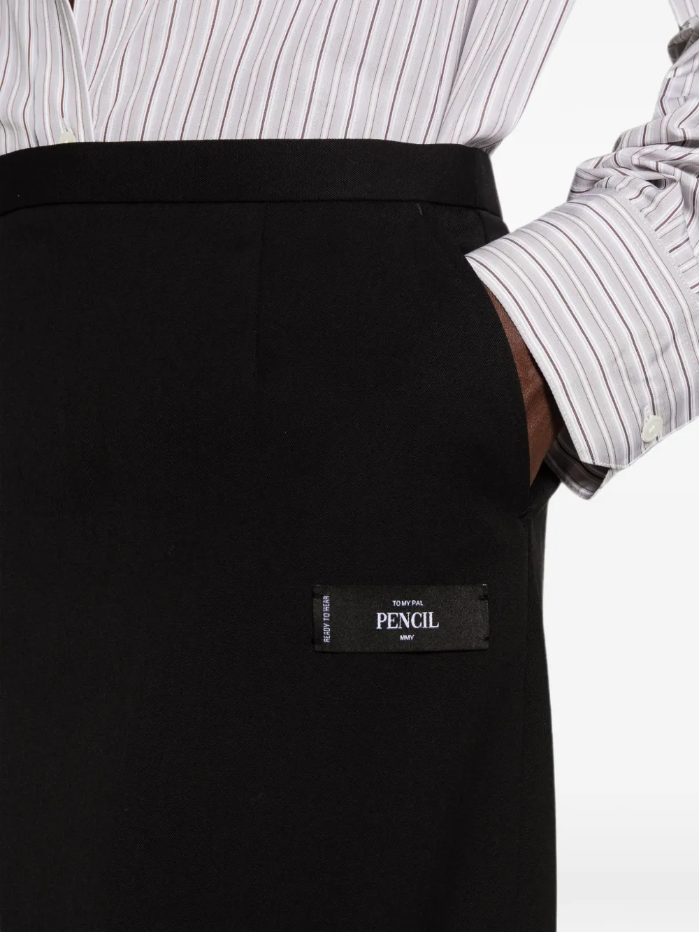 Maison MIHARA YASUHIRO Maxi-rok met logopatch Zwart