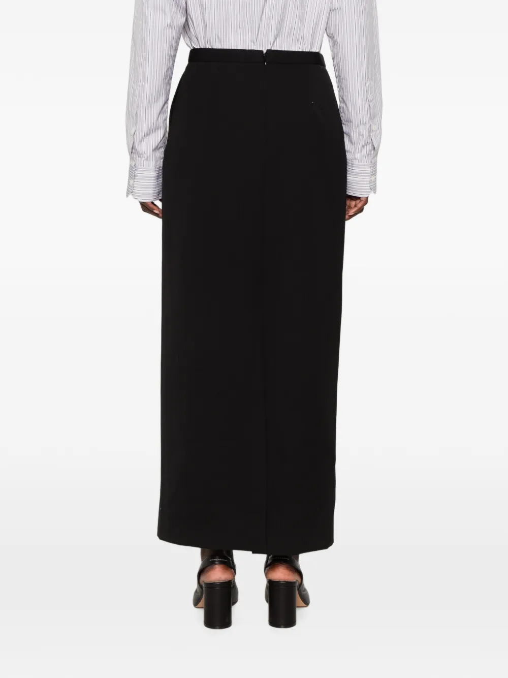 Maison MIHARA YASUHIRO Maxi-rok met logopatch Zwart