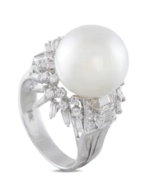 Mikimoto パール＆ダイヤモンド リング プラチナ | ホワイト | FARFETCH JP
