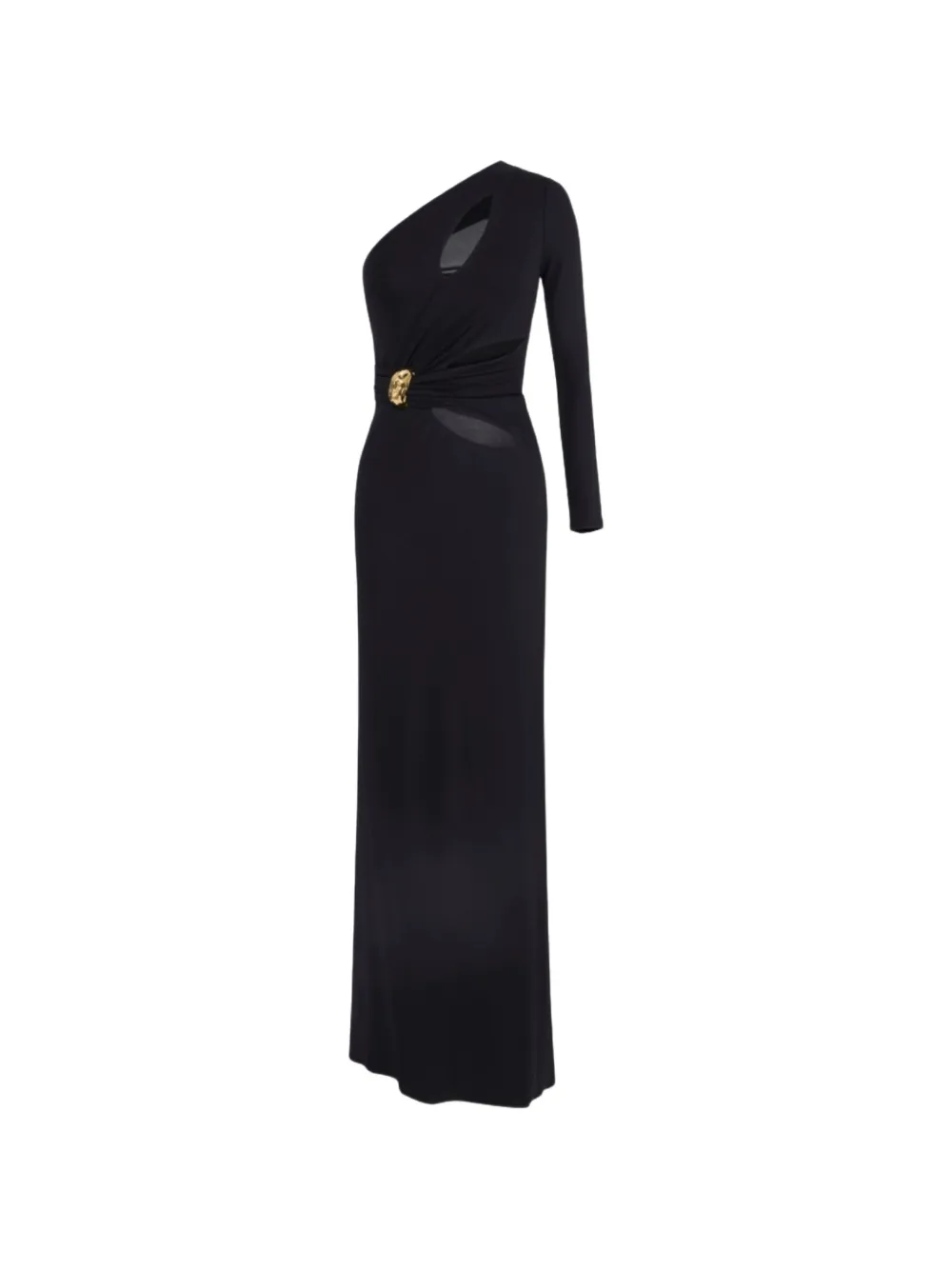 Elisabetta Franchi one-shoulder cut-out maxi dress - Nero