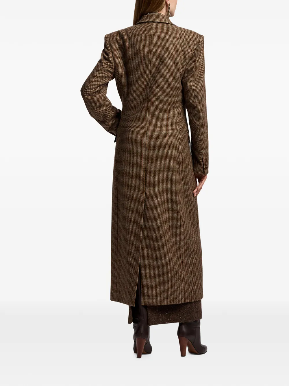Ralph Lauren Collection Affton jas met pied-de-poule print en dubbele rij knopen Bruin