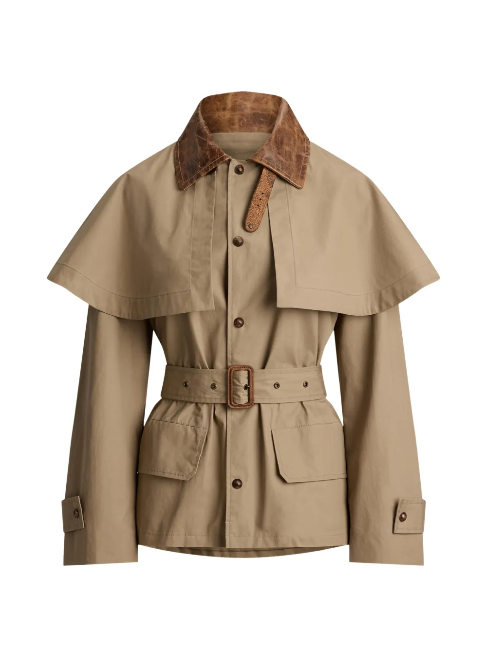 Ralph Lauren Collection Brannigan Jacke mit Cape-Detail - Braun