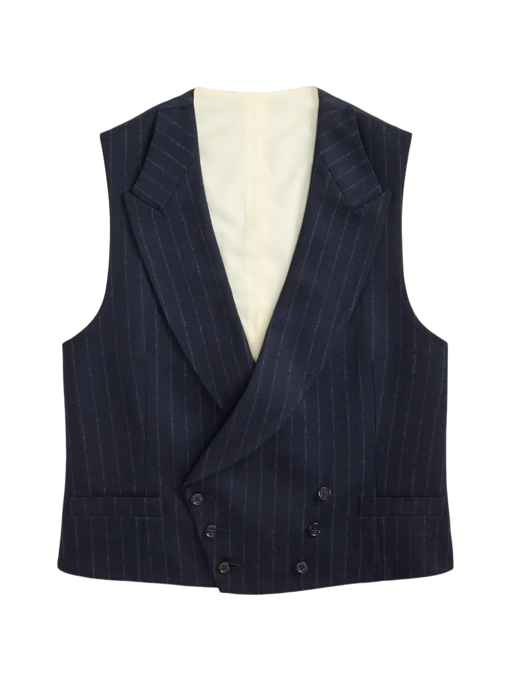 Ralph Lauren Purple Label pinstripe double-breasted wool waistcoat - Blue