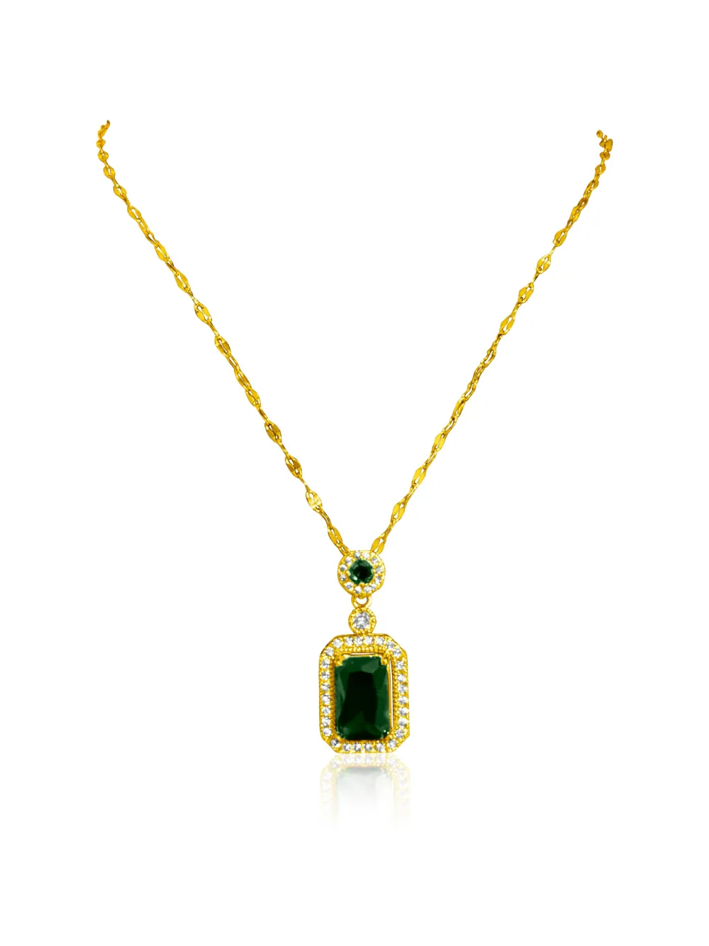 HZMER JEWELLERY emerald-pendant necklace - Oro