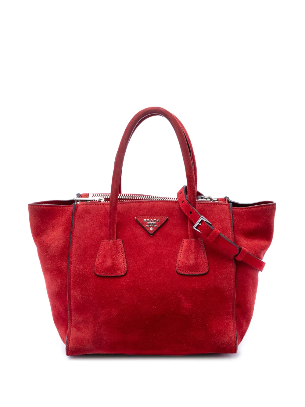 Prada Pre-Owned 2010-2026 Small Scamosciato Twin Pocket satchel - Rosso