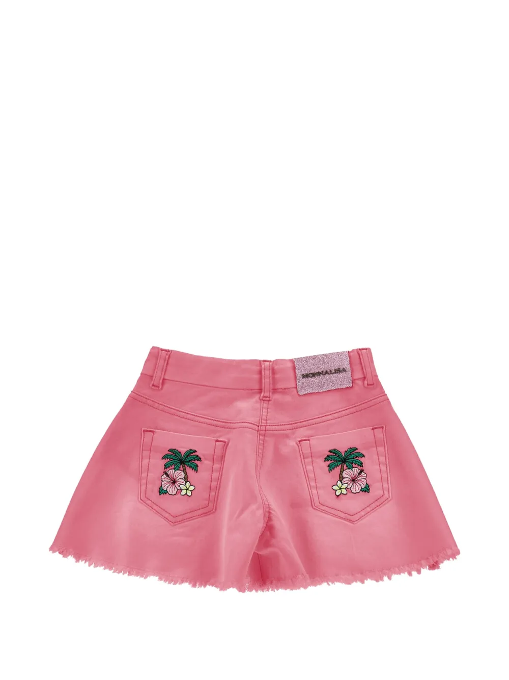 Monnalisa Shorts met borduurwerk en franje Roze