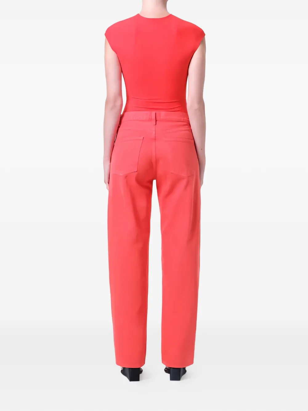 AGOLDE Arc jeans met wijde pijpen Rood