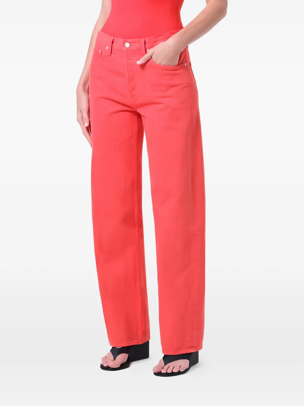 AGOLDE Arc jeans met wijde pijpen Rood