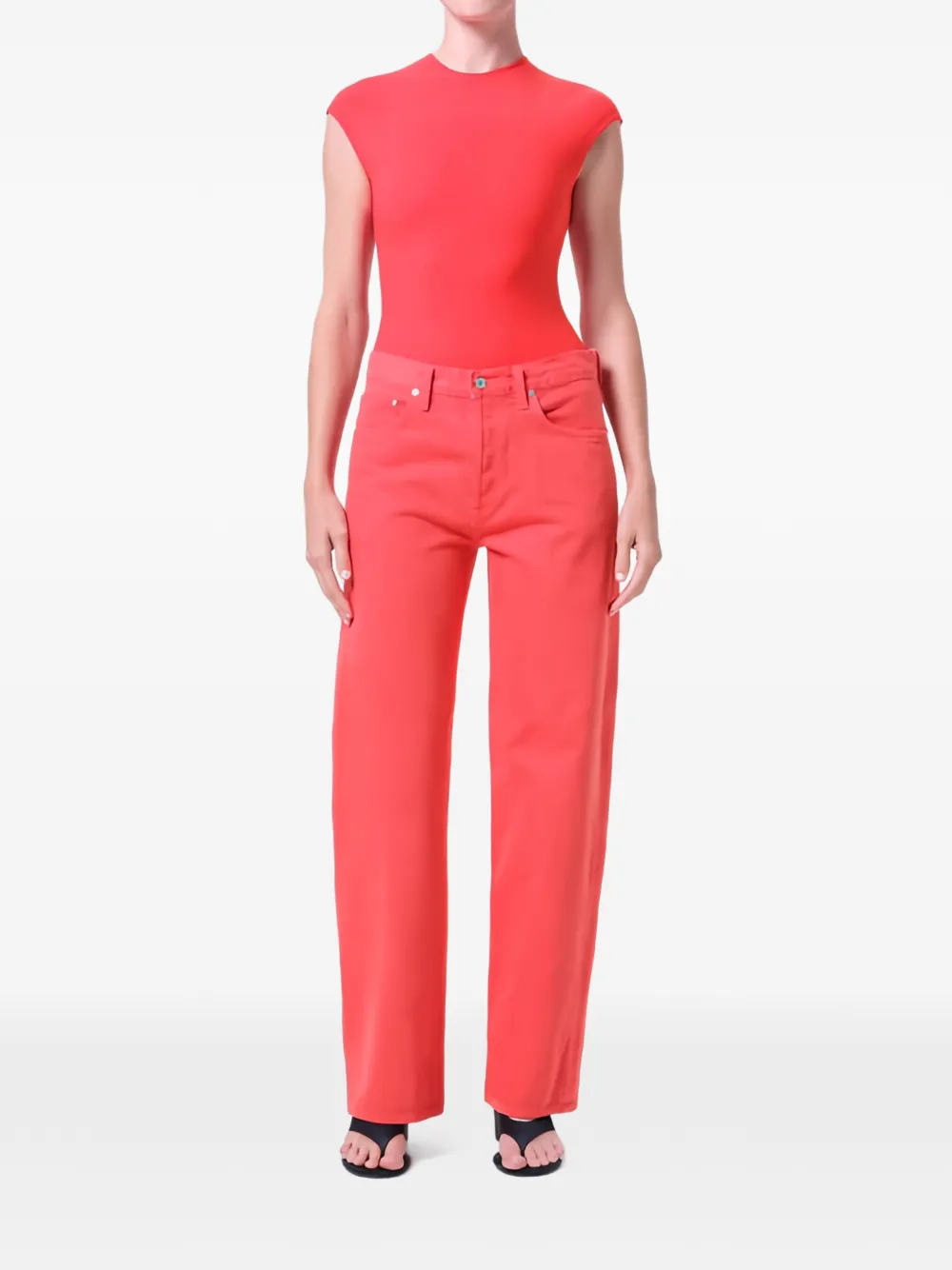 AGOLDE Arc jeans met wijde pijpen Rood