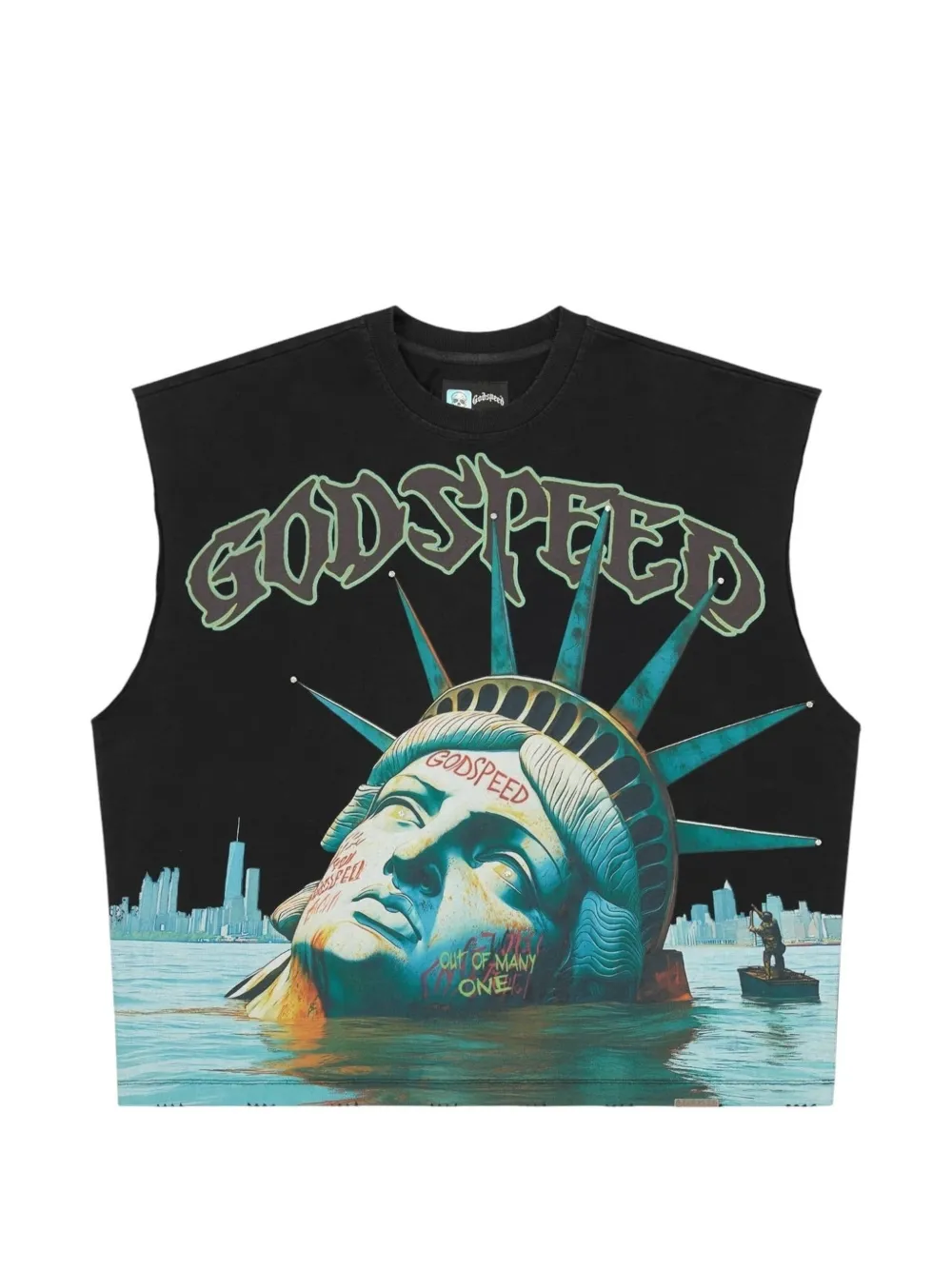GODSPEED Sunken Liberty graphic-print tank - Nero