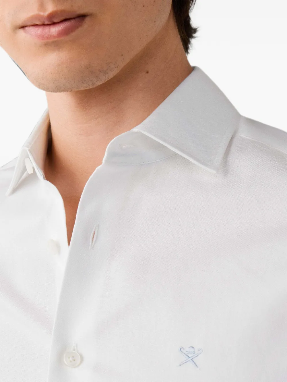 Hackett London Overhemd met geborduurd logo Wit