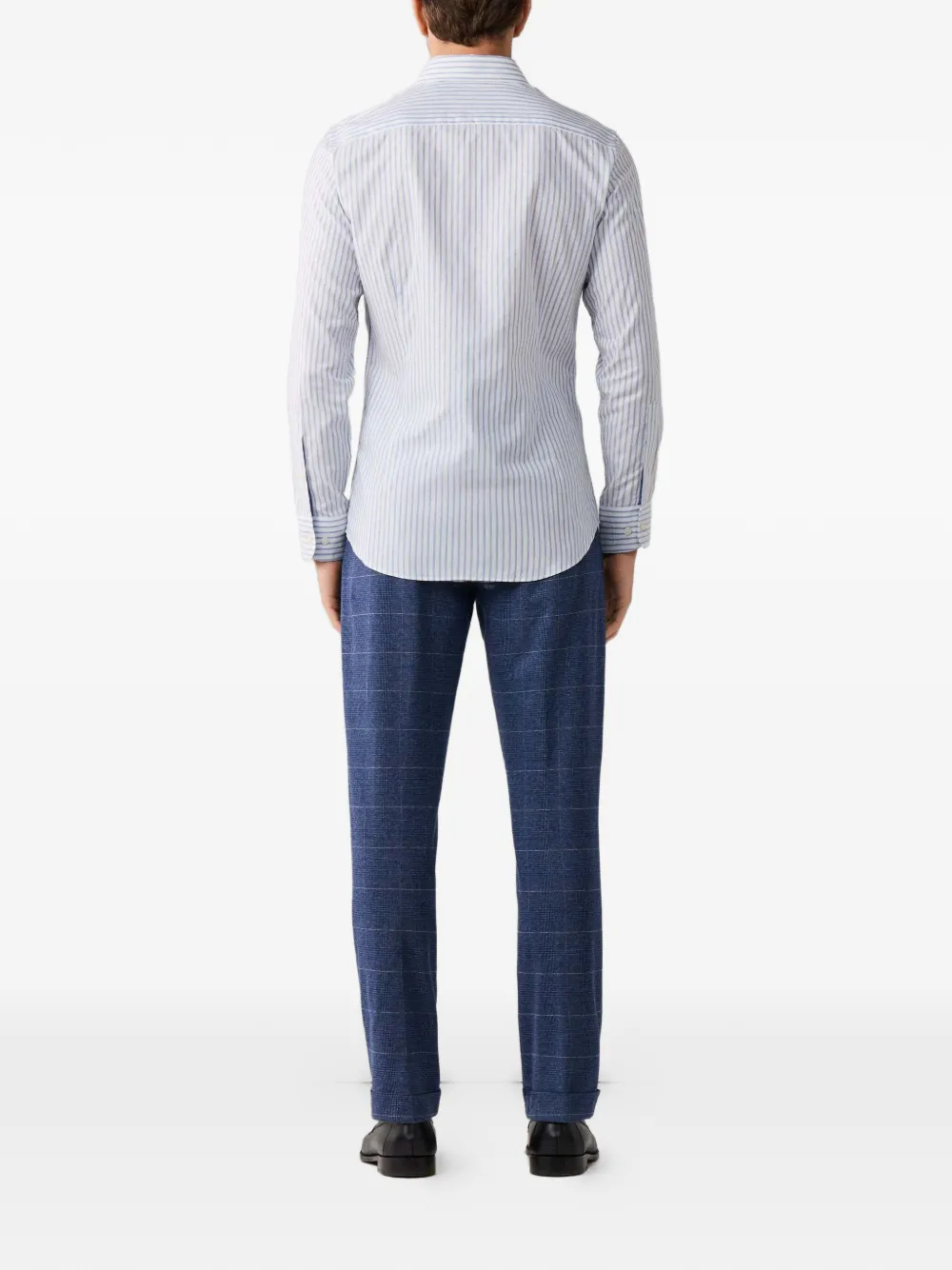 Hackett London Katoenen overhemd met brede streep Blauw