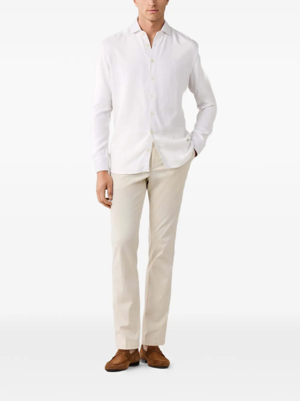 Hackett London Katoenen overhemd Wit
