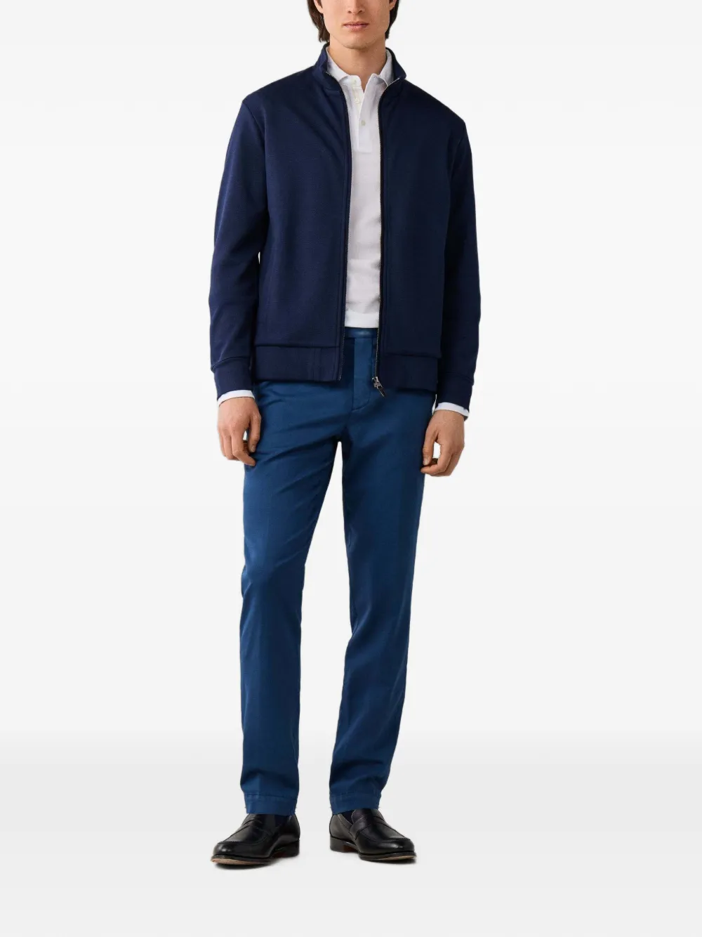 Hackett London Sweater met rits Blauw