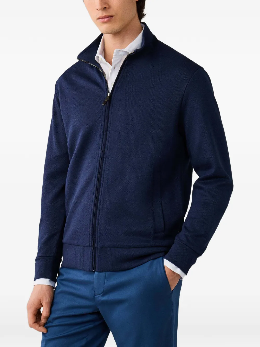 Hackett London Sweater met rits Blauw