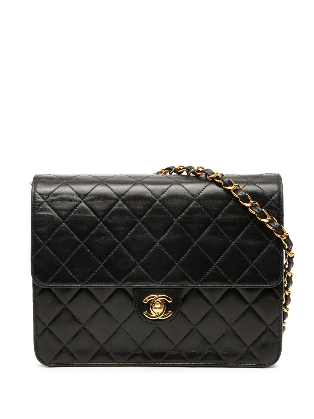 CHANEL Pre-Owned 2002-2003 Small CC Quilted Lambskin Single Flap crossbody bag - Nero