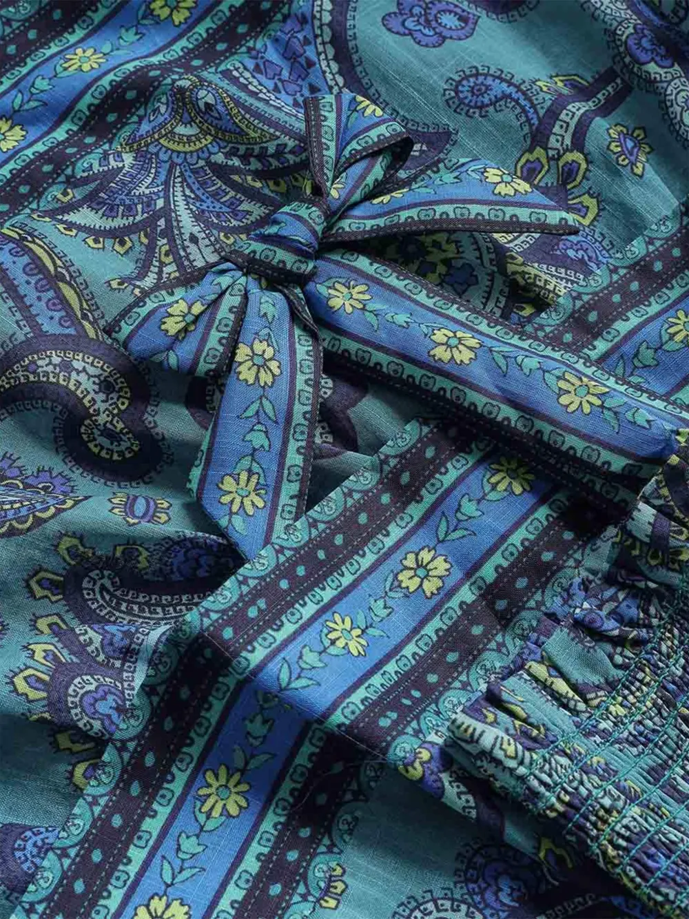 ZIMMERMANN Kids Patience gelaagde jurk met paisley-print Blauw