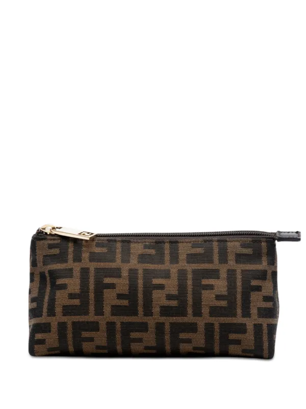 Fendi Pre-owned 2000-2010 Zucca Canvas Pouch in Brown