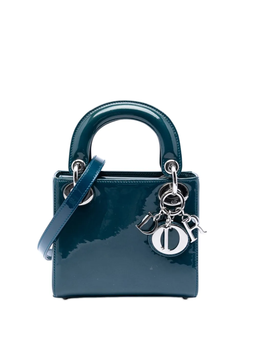 Christian Dior Pre-Owned 2015 Mini Patent Lady Dior satchel - Blu