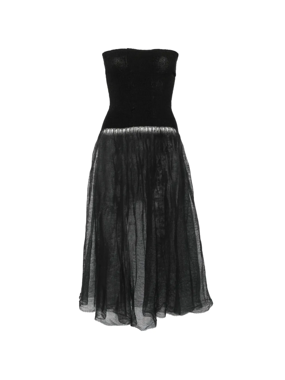 Paloma Wool Melo strapless sheer-knit midi dress - Nero