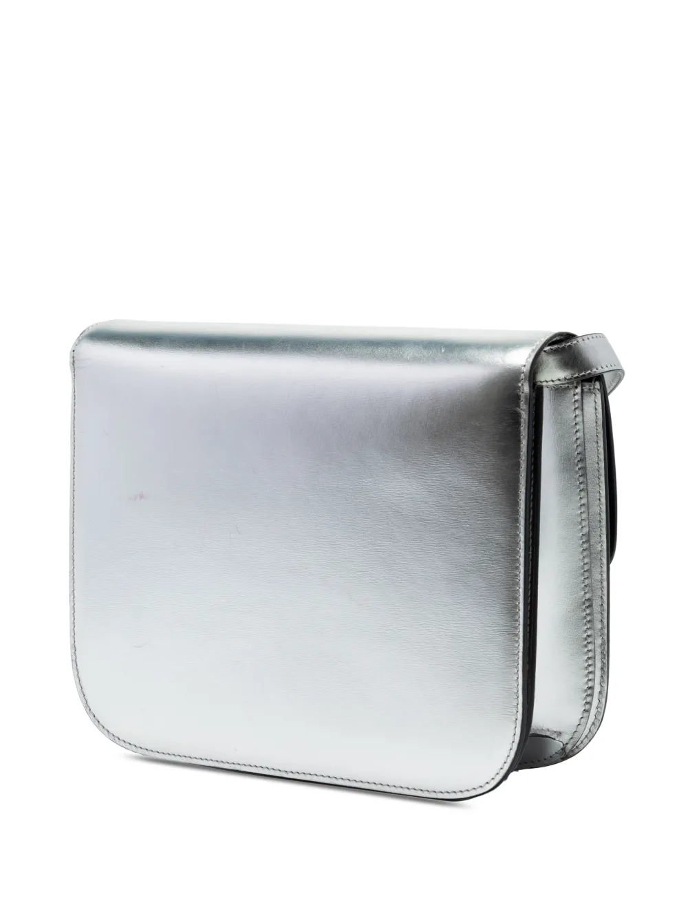 Celine Pre-owned 2015 Medium Calfskin Classic Box Crossbody Bag in Silver, view 3