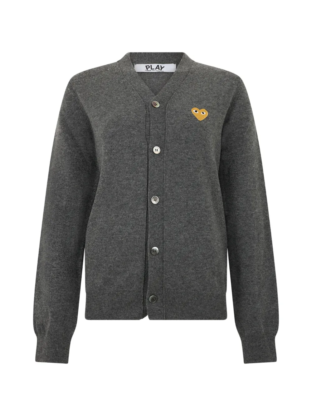 Comme Des Garçons Play heart-patch V-neck cardigan - Grigio