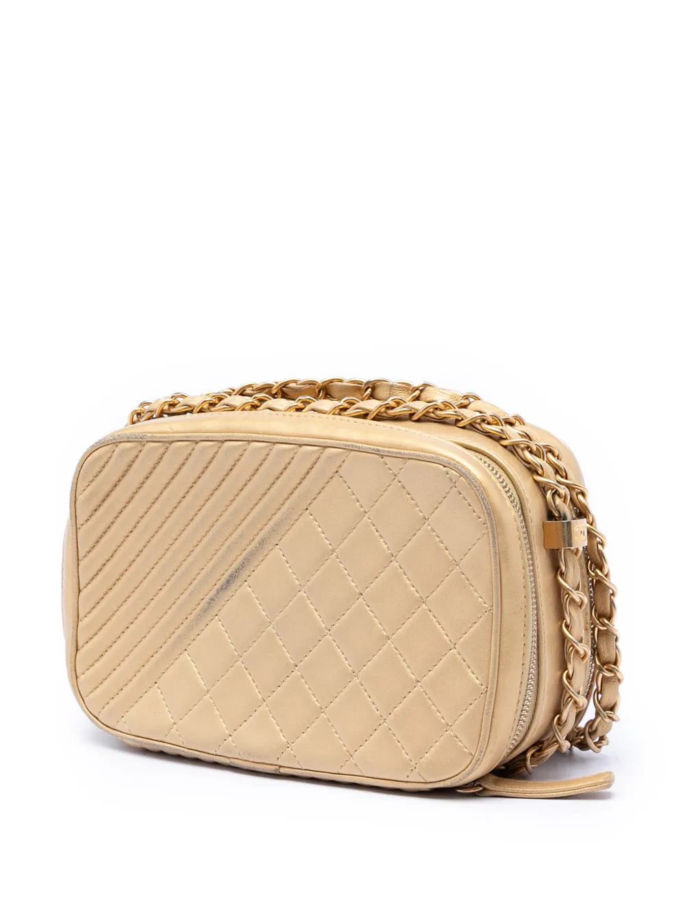  Chanel Pre-owned Petit Sac à Bandoulière Coco Boy Camera Boy En Peau D'agneau Matelassée (2014-2015) - Or 