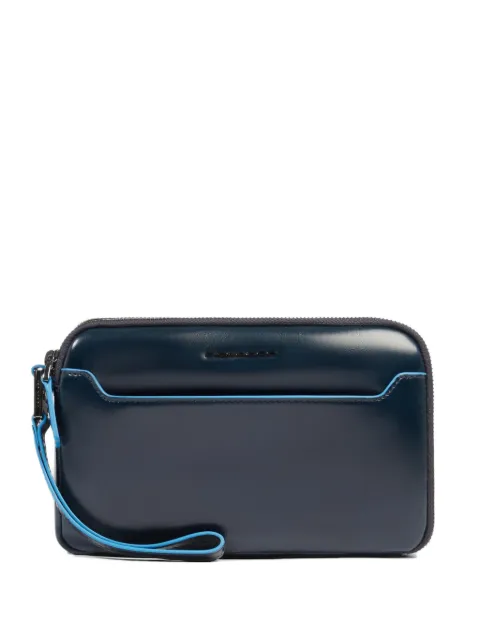 PIQUADRO leather wrist-strap clutch bag