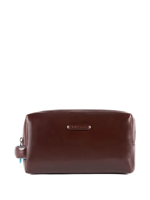 PIQUADRO logo-plaque leather toiletry bag