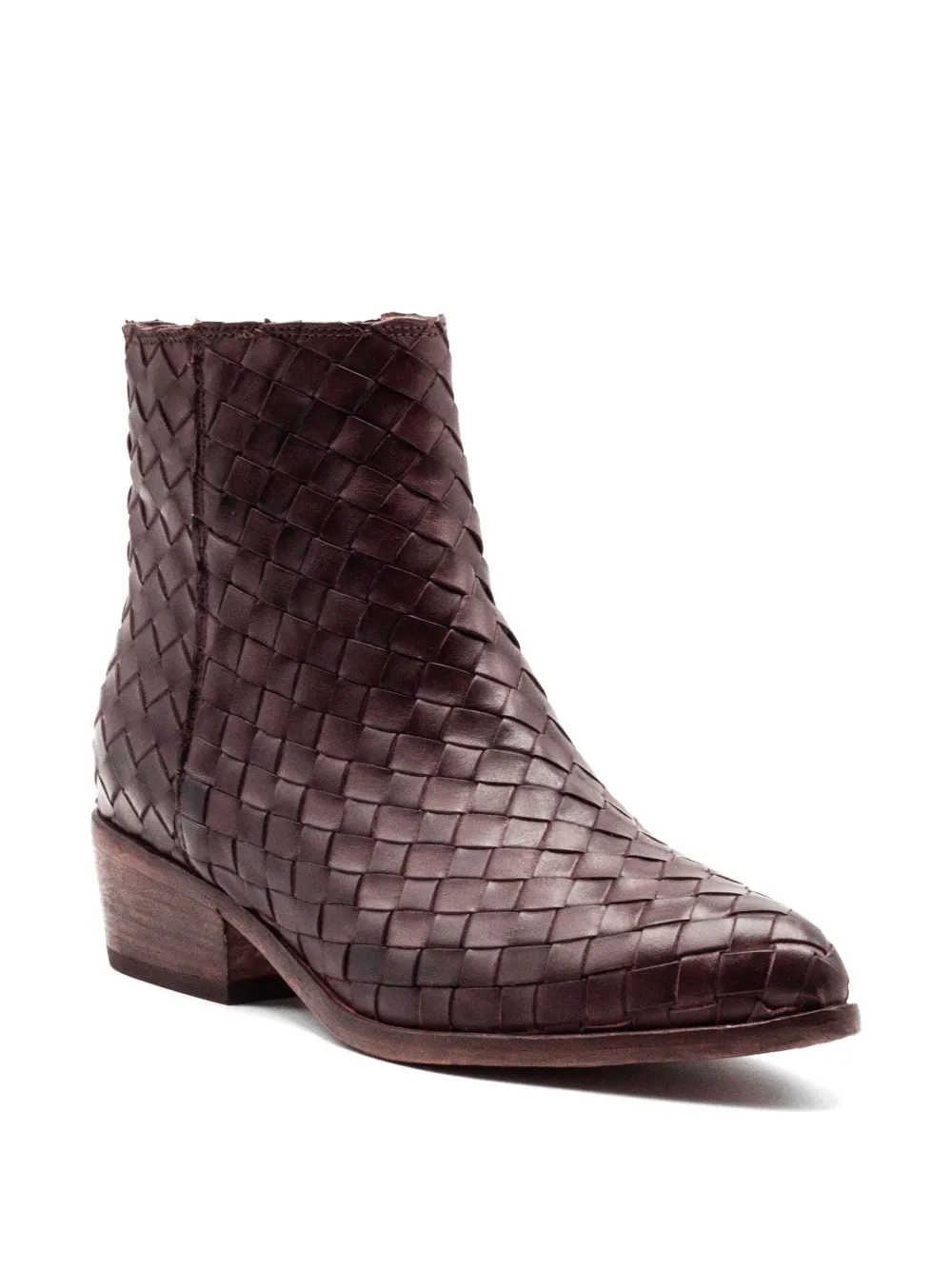 curiositè woven leather ankle boots Bruin