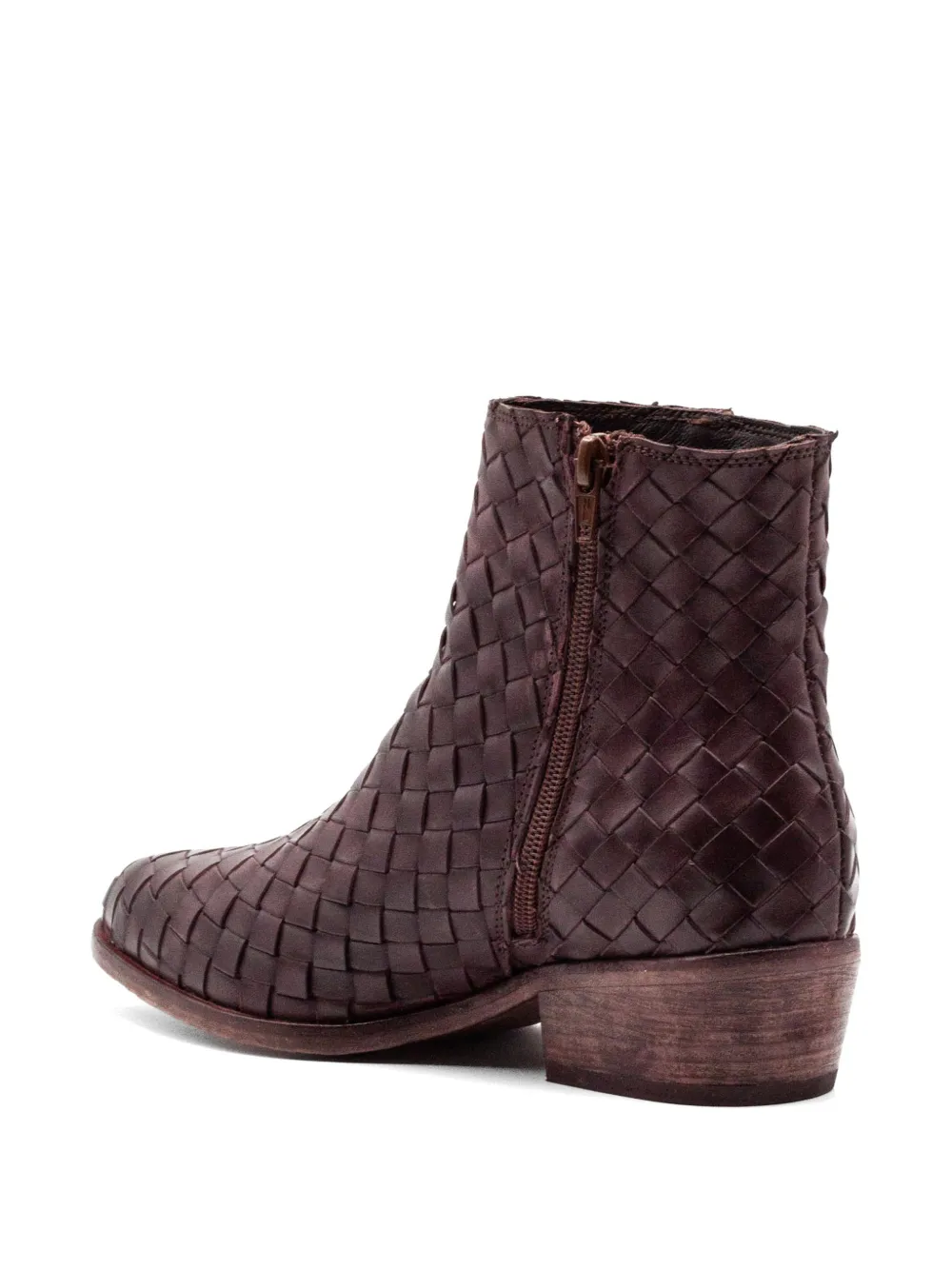 curiositè woven leather ankle boots Bruin