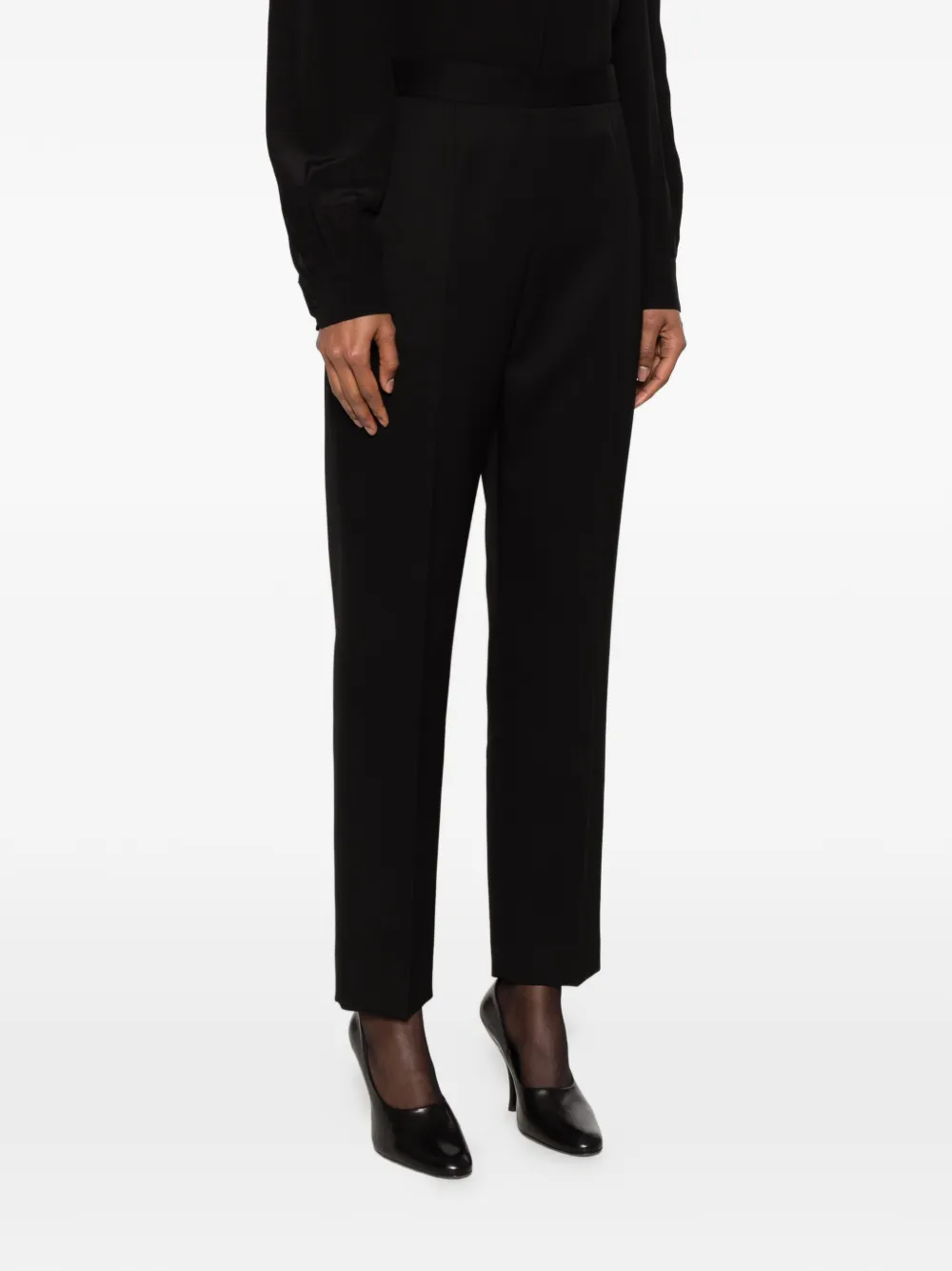 The Row Eranza geplooide pantalon Zwart
