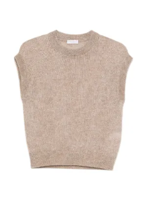 Brunello Cucinelli スパンコール オープンニット トップ