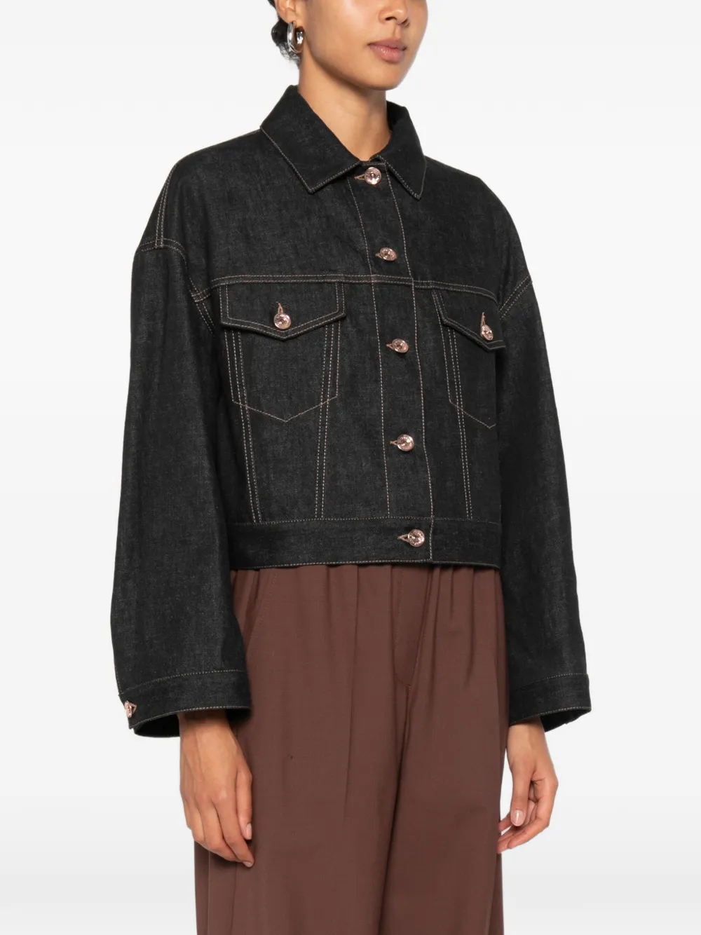 Brunello Cucinelli Denim jack Zwart
