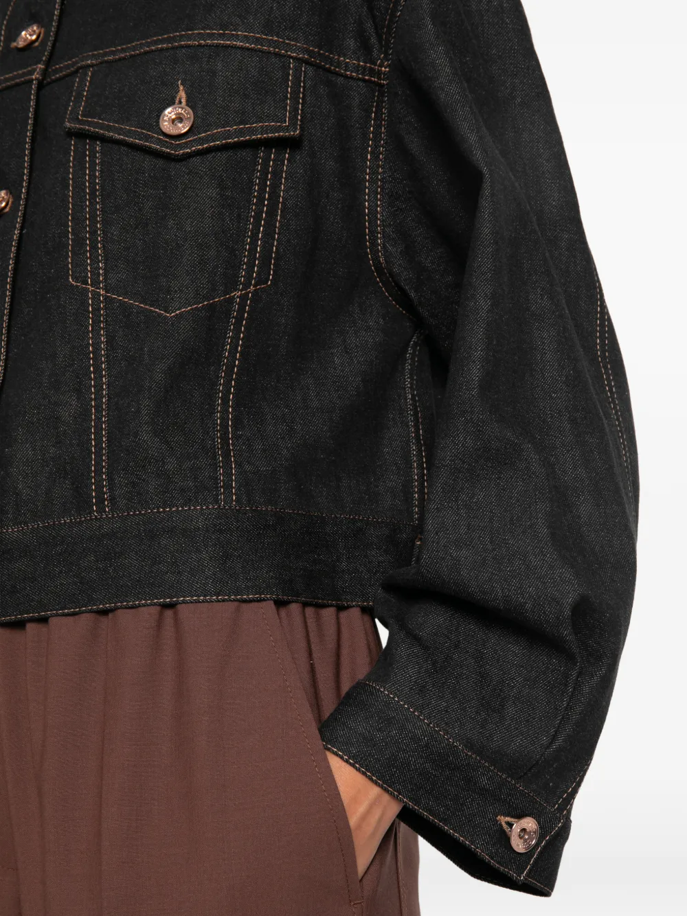 Brunello Cucinelli Denim jack Zwart