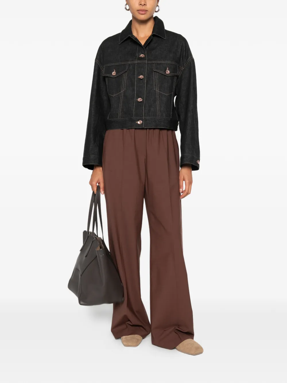 Brunello Cucinelli Denim jack Zwart