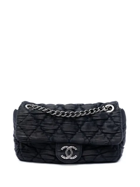 CHANEL Pre-Owned 2009-2010 Medium CC Quilted Satin Single Flap shoulder bag