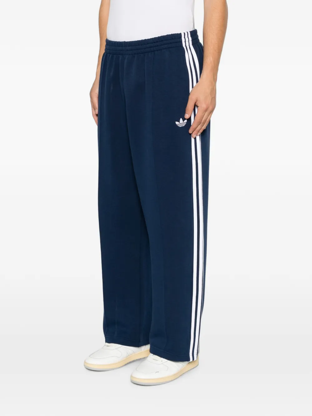 adidas logo-embroidered side-stripe track pants Blauw