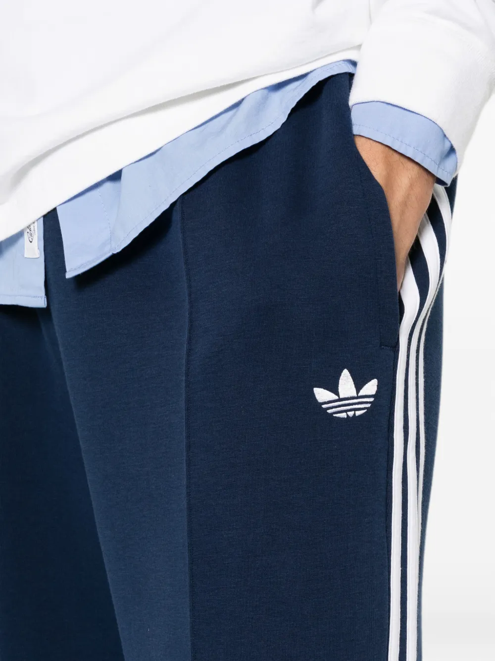 adidas logo-embroidered side-stripe track pants Blauw