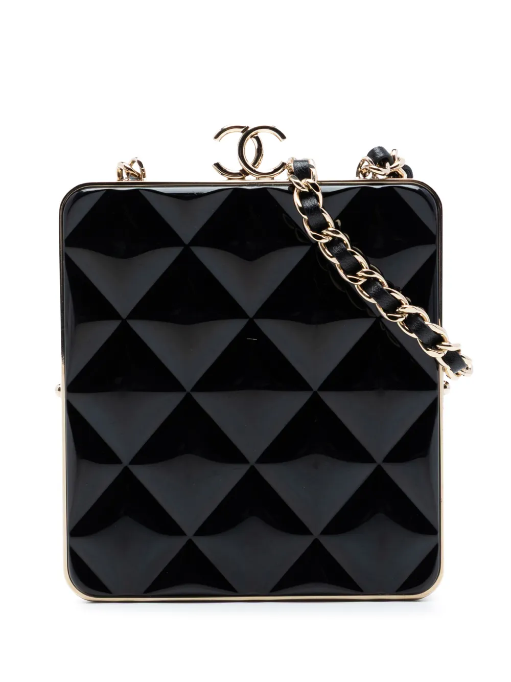 CHANEL Pre-Owned 2021 CC Quilted Acrylic and Lambskin Evening Clutch With Chain crossbody bag - Nero