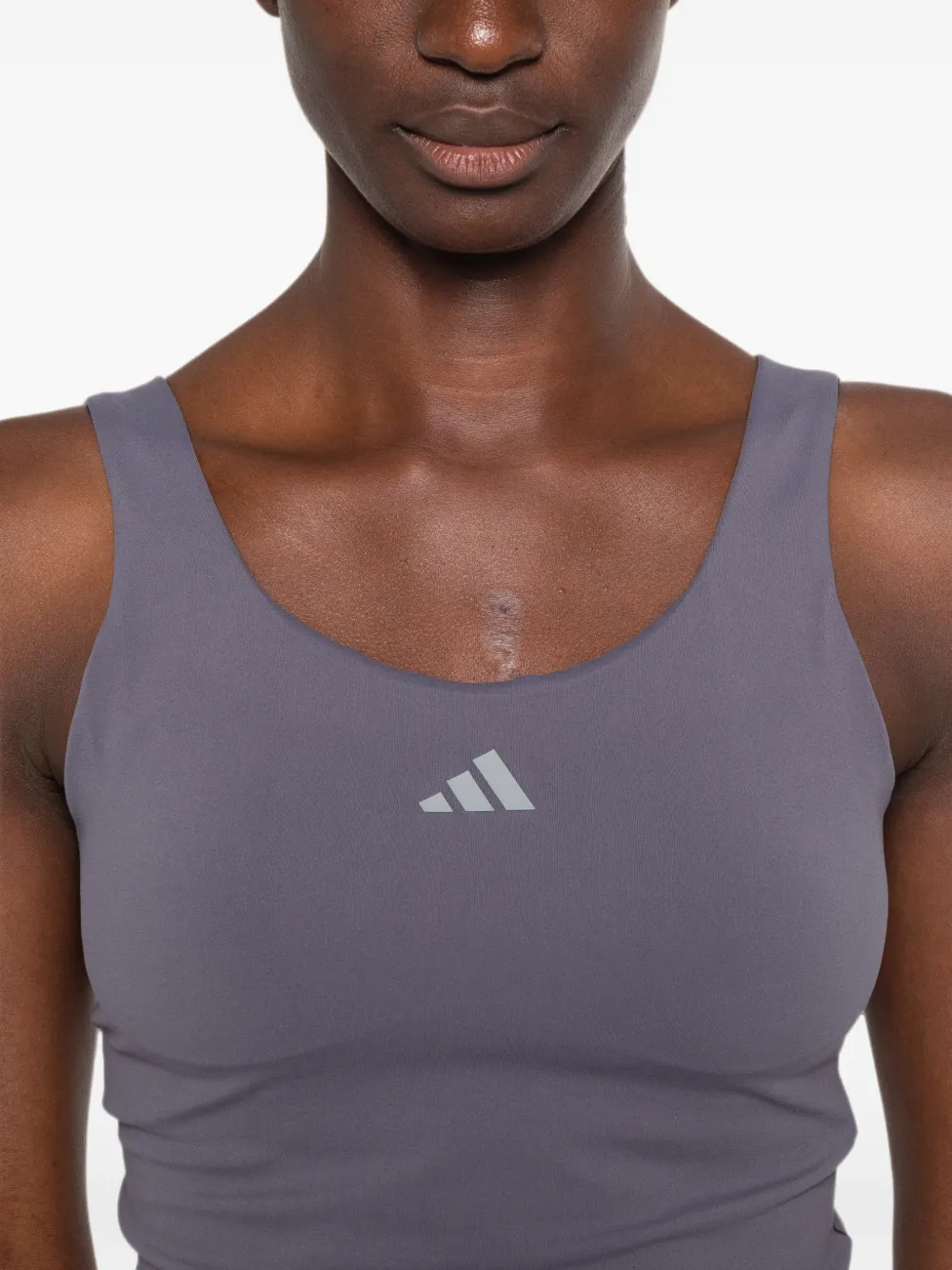 adidas logo-print cropped top Blauw