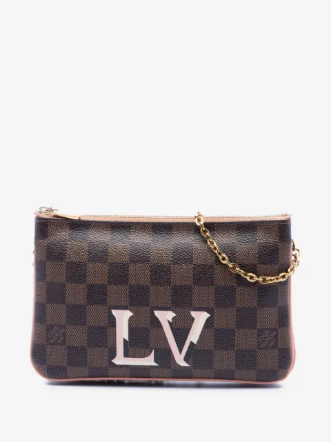 Louis Vuitton Pre-Owned 2020 Damier Ebene Pochette Double Zip crossbody bag
